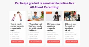 Participa la webinariile live All About Parenting - Facebook
